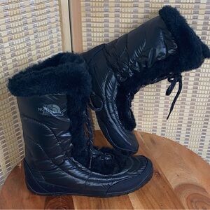 The North Face Women’s 7 Nuptse Goose Down Faux Fur Puffer Boots Black